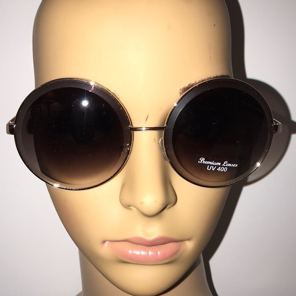 Gold Oversize Round Sunglasses